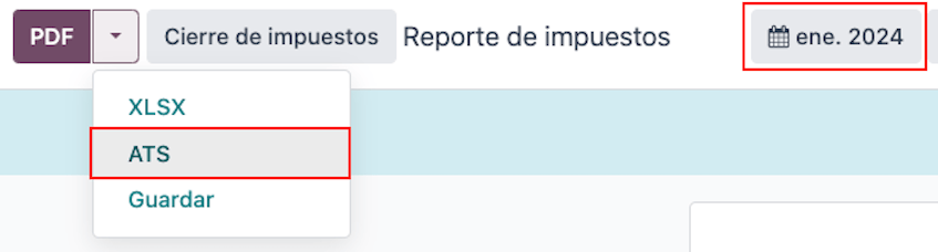 ATS report download for Ecuador in Erpsys Accounting.