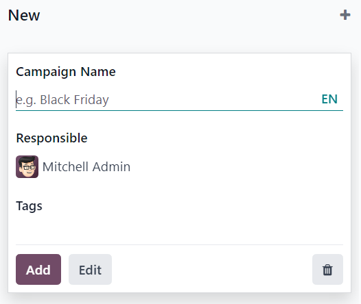 View of the campaign pop-up kanban in erpsys Email Marketing.