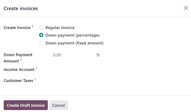 Create invoices pop-up form that appears in erpsys Sales.