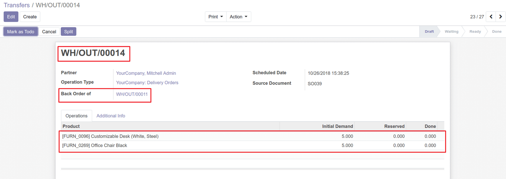 Newly Create Second Delivery Order