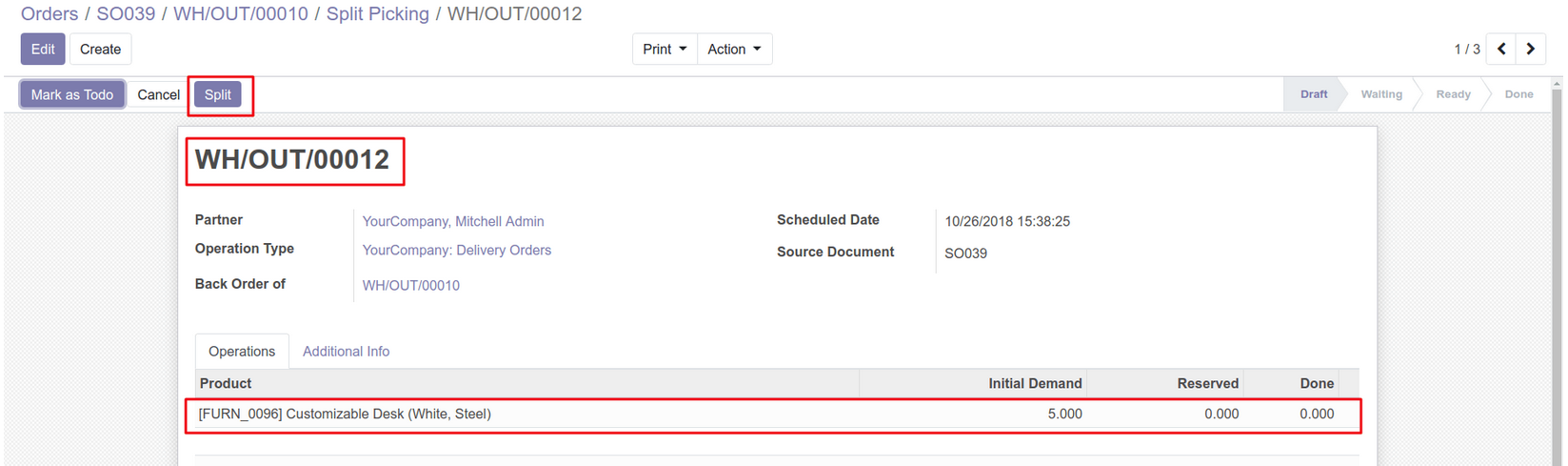 Newly Create First Delivery Order
