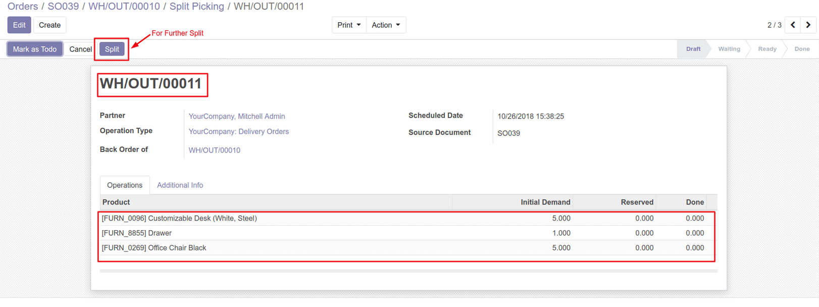 Newly Create Second Delivery Order