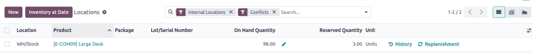 Show items from the *Conflicts* filter in the report.