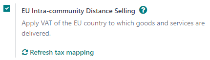 EU intra-community Distance Selling feature in Erpsys Accounting settings