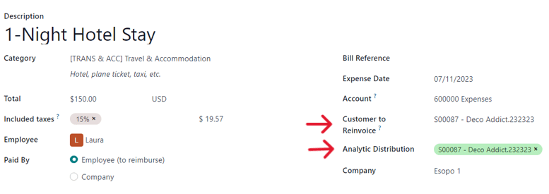 How to properly fill out an expense form that's attached to a sales order in erpsys.