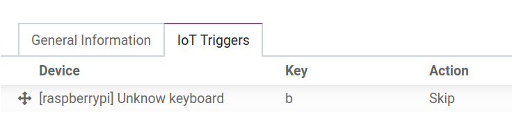 Footswitch trigger setup on the Erpsys database.
