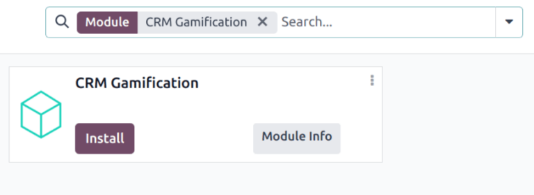View of the gamification module being installed in erpsys.