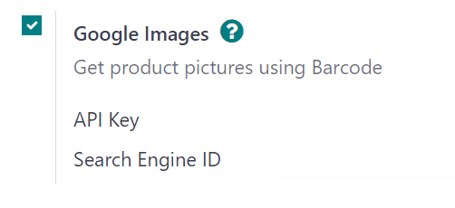 The Google Images setting in the erpsys Settings app page.