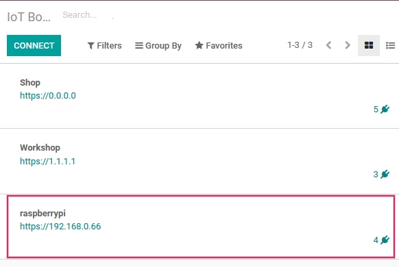 The IoT box has been successfully configured on the Erpsys database.