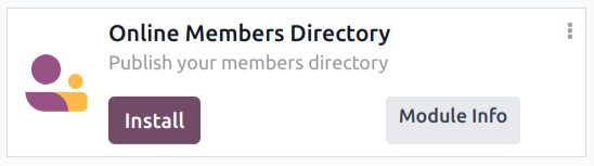 The Online Members directory module in erpsys.