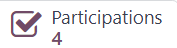 The Participations smart button at the top of a survey form in erpsys Surveys.