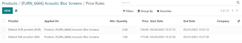 How to set product prices based on foreign currency pricelists in erpsys Sales.