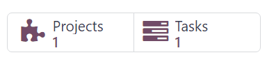 How the Projects and Tasks smart buttons look on a Sales Order in erpsys Sales.