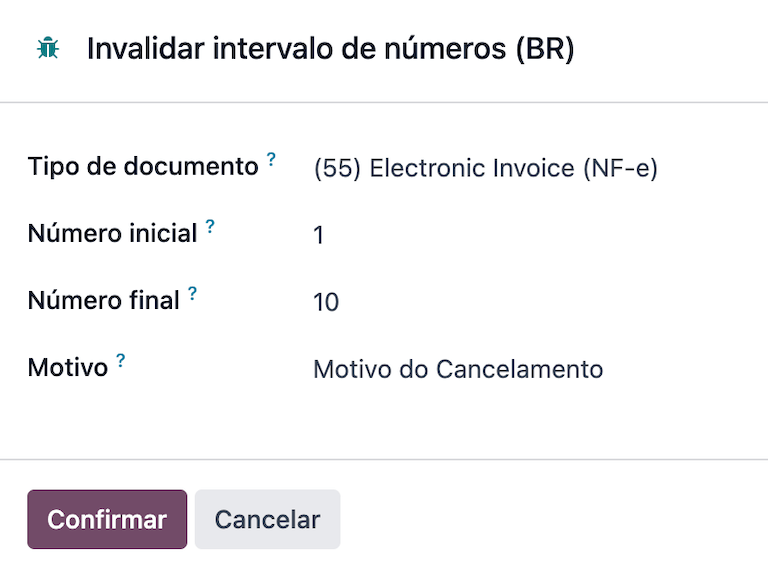 Number range invalidation wizard in Erpsys.