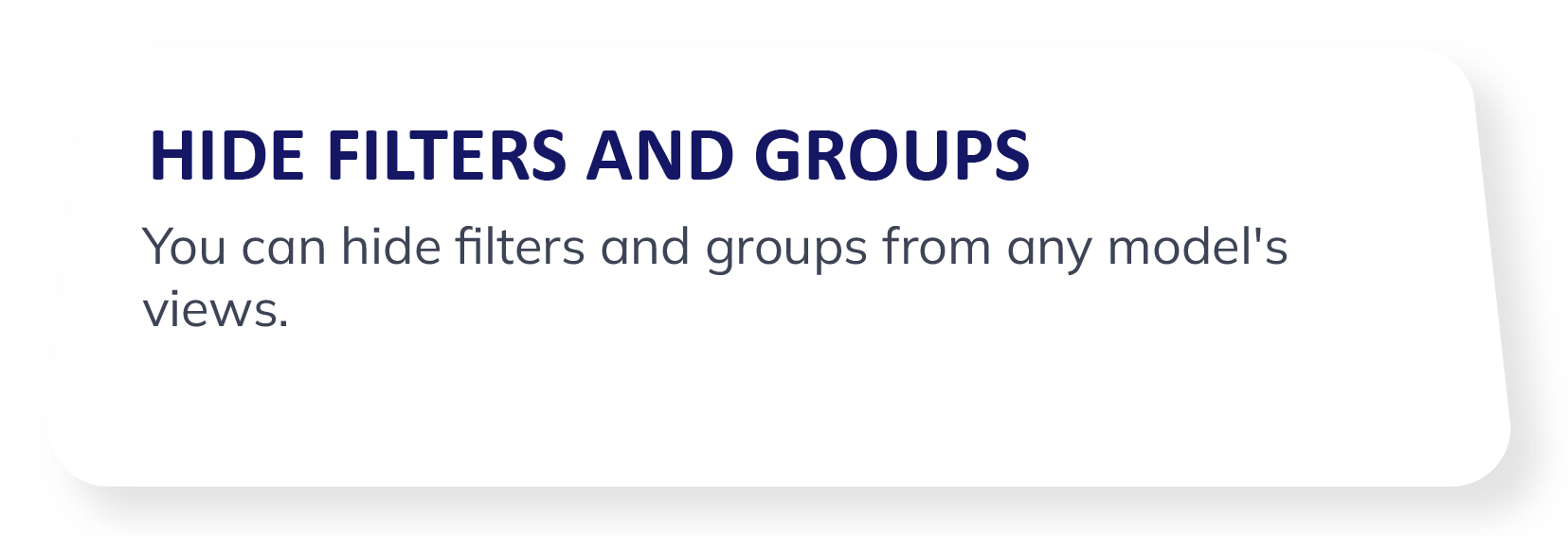 Hide filters and groups