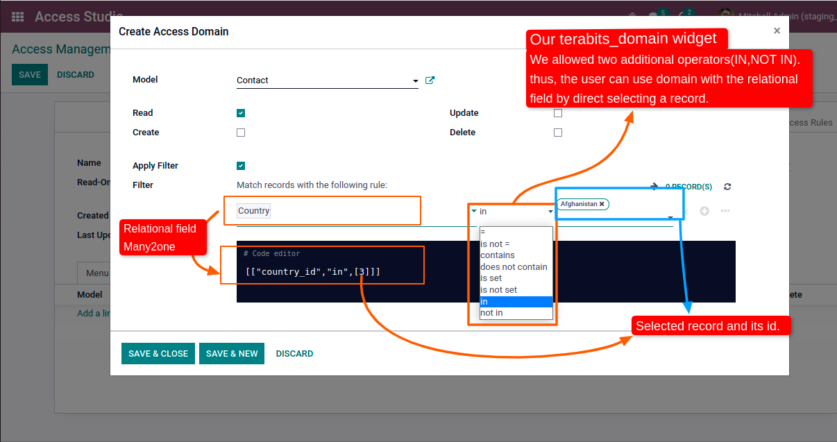 Terabits domain widget