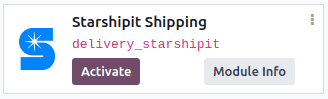 Starshipit Shipping module in the erpsys Apps module.