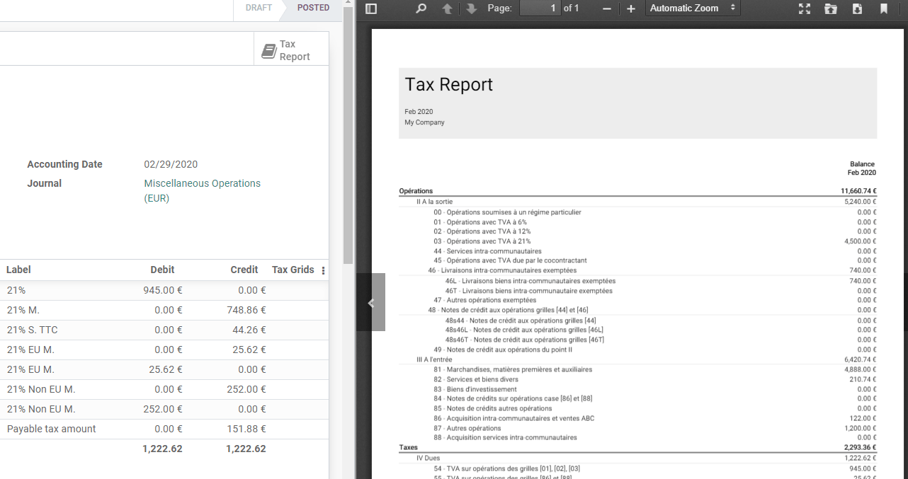 download the PDF with your Tax Report in Erpsys Accounting