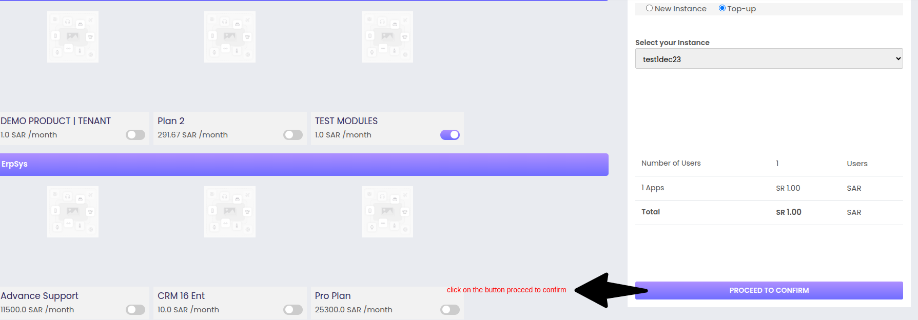 Proceed to Confirm