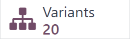 The variants smart button at the top of the product form in erpsys Sales.
